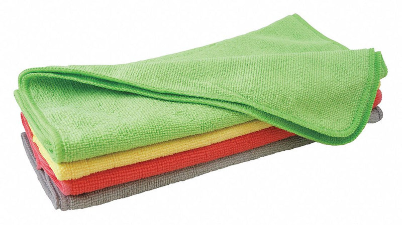 Carrand Microfiber Cloth, Medium Duty, 12 in x 16 in, Assorted, PK 12 - 45067