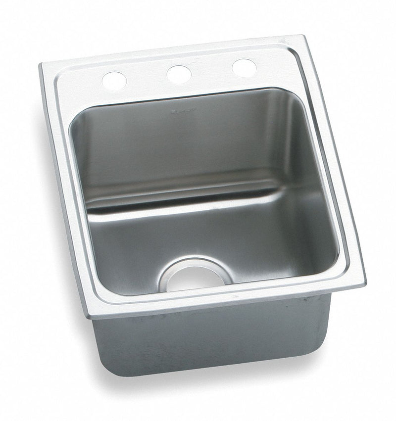 Elkay 17 in x 22 in x 10 1/8 in Drop-In Sink with Faucet Ledge with 13-1/2 in x 16 in Bowl Size - DLR1722103