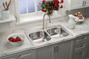 Elkay 33 in x 22 in x 8 1/16 in Drop-In Sink with Faucet Ledge with 14 in x 15-3/4 in Bowl Size - DSE233224