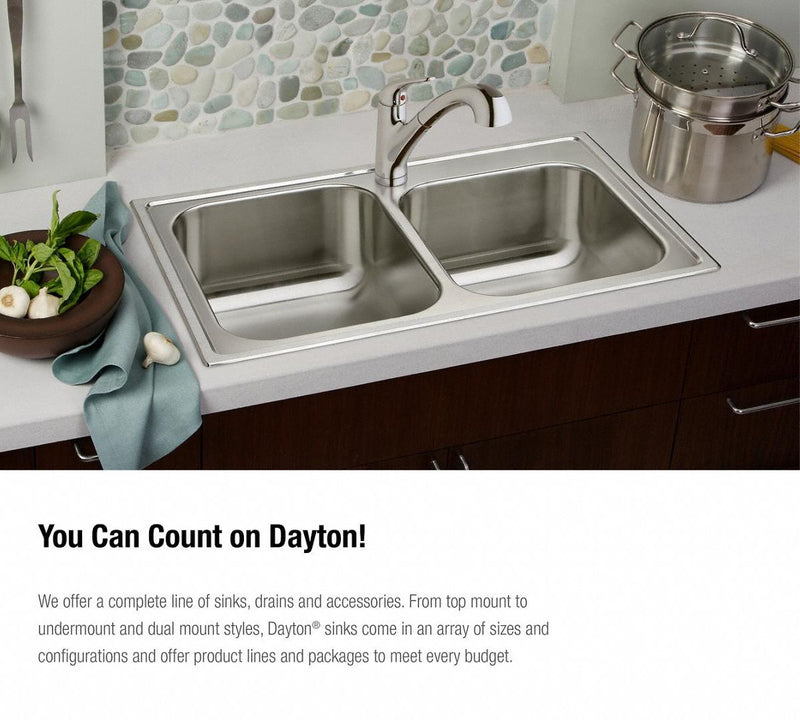 Elkay 25 in x 21 1/4 in x 5 3/8 in Drop-In Sink with Faucet Ledge with 21 in x 15-3/4 in Bowl Size - GE125213