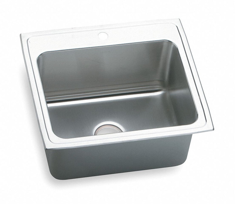 Elkay Elkay, Lustertone Classic Series, 21 in x 15 3/4 in, Stainless Steel, Single Bowl Drop-in Sink - DLR2522123