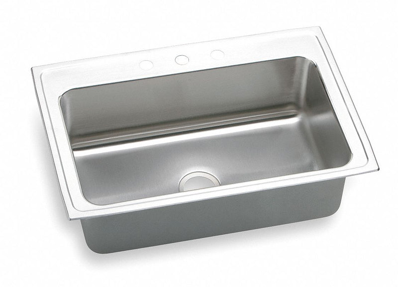 Elkay 33 in x 22 in x 10 1/8 in Full spray sides and bottom; Installation Hardware for 3/4" Thick Countert - DLRS3322103
