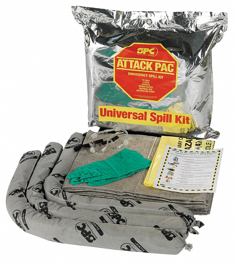 Brady Spill Kit/Station, Bag, Universal, 7 gal - SKA-ATK-GRNG