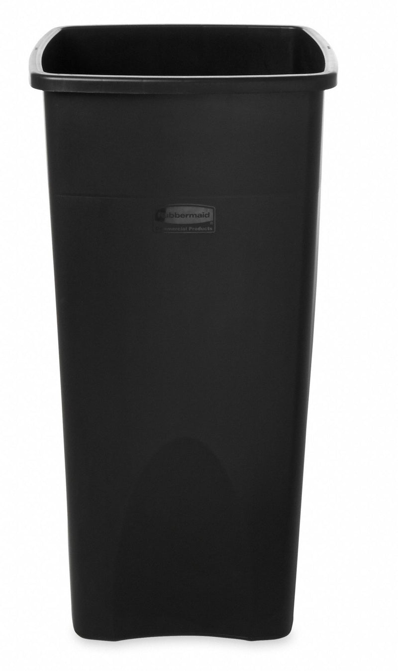 Rubbermaid 23 gal Square Trash Can, Plastic, Black - FG356988BLA