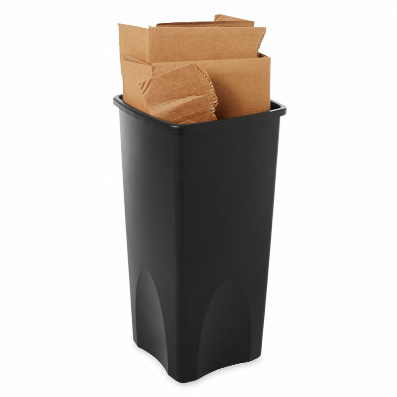 Rubbermaid 23 gal Square Trash Can, Plastic, Black - FG356988BLA