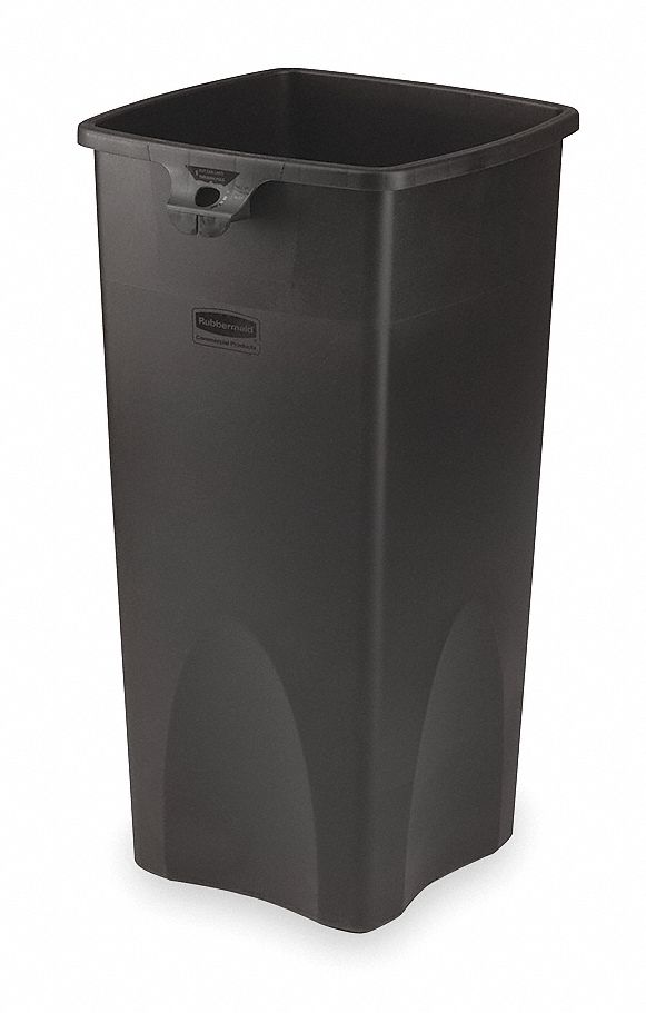 Rubbermaid 23 gal Square Trash Can, Plastic, Black - FG356988BLA