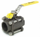 Top Brand Ball Valve, Carbon Steel, Inline, 3-Piece, Pipe Size 1 in, Connection Type Socket x Socket - SV39034SW010