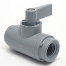 Top Brand Ball Valve, PVC, Inline, 1-Piece, Pipe Size 1/8 in, Connection Type FNPT x FNPT - 5744190