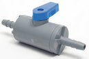 Top Brand Ball Valve, PVC, Inline, 1-Piece, Pipe Size 1/2 in, Connection Type Barb x Barb - 7126290