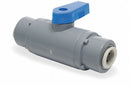 Top Brand Ball Valve, PVC, Inline, 1-Piece, Pipe Size 1/4 in, Tube Size 1/4 in, Connection Type Push - 6381790