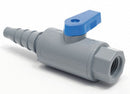 Top Brand Ball Valve, PVC, Inline, 1-Piece, Pipe Size 3/8 in, Connection Type FNPT x Barb - 6388190