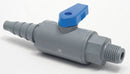 Top Brand Ball Valve, PVC, Inline, 1-Piece, Pipe Size 3/8 in, Connection Type MNPT x Barb - 6386290