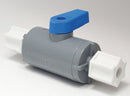 Top Brand Ball Valve, PVC, Inline, 1-Piece, Pipe Size 1/4 in, Connection Type Comp. x Comp. - 6387090