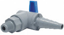 Top Brand Ball Valve, PVC, Angle, 1-Piece, Pipe Size 1/4 in, Connection Type MNPT x Barb - 6573490