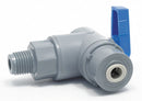 Top Brand Ball Valve, PVC, Angle, 1-Piece, Pipe Size 1/4 in, Tube Size 3/8 in - 6575590
