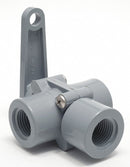 Top Brand Ball Valve, PVC, 3-Way, 2-Piece, Pipe Size 1/2 in, Connection Type FNPT x FNPT x FNPT - 2361790