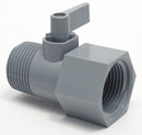 Top Brand Ball Valve, PVC, Inline, 1-Piece, Pipe Size 3/4 in, Connection Type FNPT x MNPT - 4250990