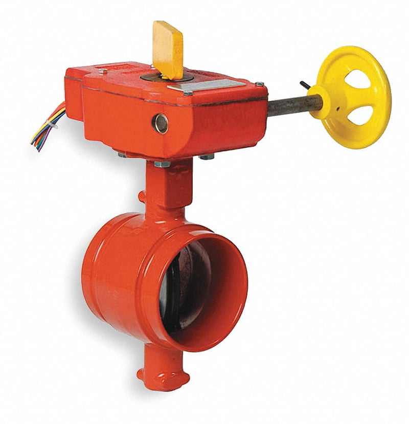 Gruvlok Grooved-Style Butterfly Valve, Ductile Iron, 300 psi, 5 in Pipe Size - 7005015081