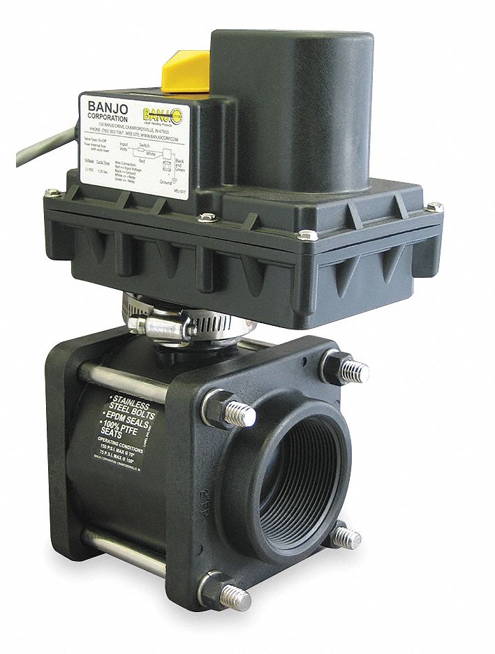 Banjo EV204FP - Electronic Ball Valve Polyprop 2 In.