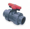 Spears Ball Valve, PVC, Inline True Union, 2-Piece, Pipe Size 1 1/4 in - 1829-012