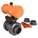 Georg Fischer 1 1/2 in Spring Return - Fail Close Pneumatic Actuated Ball Valve, 2-Piece - 199233067