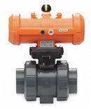 Georg Fischer 3/4 in Spring Return - Fail Close Pneumatic Actuated Ball Valve, 2-Piece - 199233064