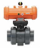 Georg Fischer 1/2 in Spring Return - Fail Close Pneumatic Actuated Ball Valve, 2-Piece - 199233063