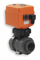 Georg Fischer PVC Electronic Actuated Ball Valve, 1 1/4 in Pipe Size, 100-230V AC Voltage - 199107206