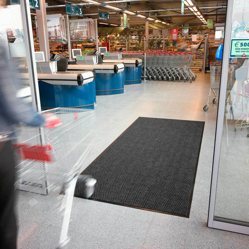 Notrax Indoor Entrance Mat, 5 ft L, 3 ft W, 3/8 in Thick, Rectangle, Charcoal - 118S0035CH