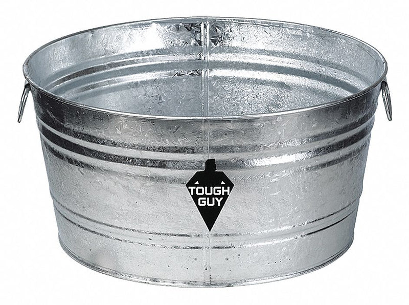 Top Brand Utility Tub, 9 gal., Silver - 3HNF8