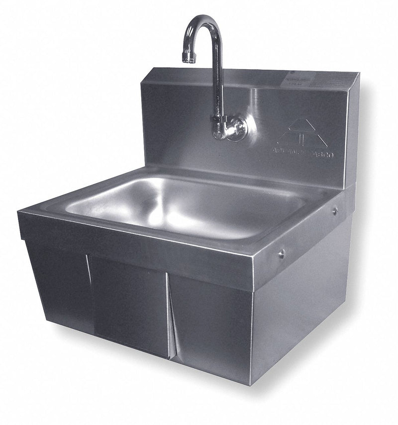 Advance Tabco Stainless Steel Hand Sink, With Faucet, Wall Mounting Type, Silver - 7-PS-44