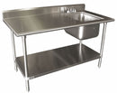 Advance Tabco Stainless Steel Scullery Sink with Left Work Table, With Faucet, 16 Gauge, Floor Mounting Type - KMS-11B-305R