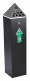 Ex-Cell Kaiser 1 3/4 gal Cigarette Receptacle, 33 in Height, 8 in Base Dia., Metal, Black - TBH04