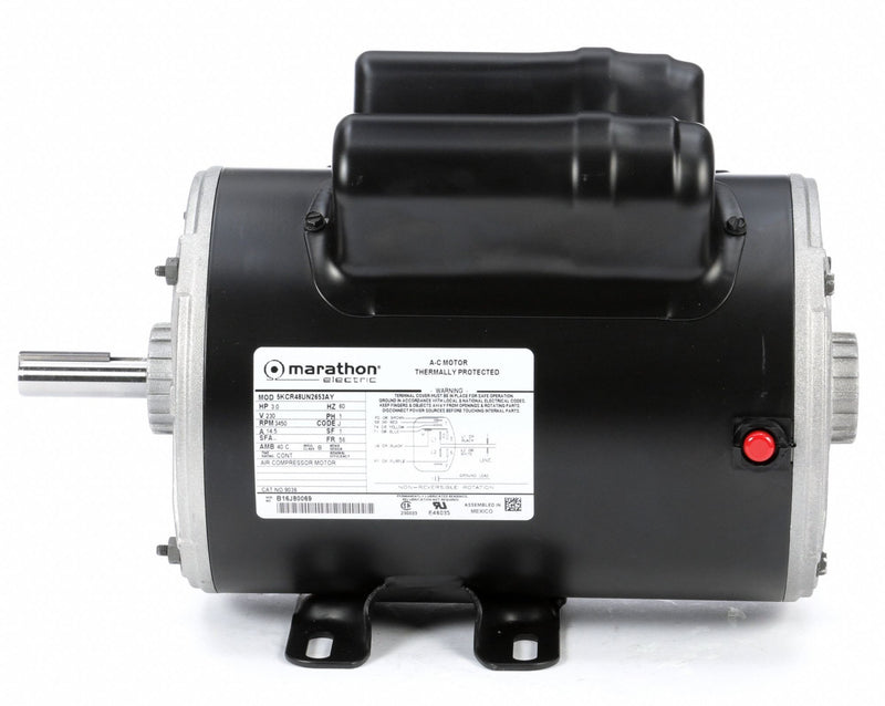 Marathon Motors 3 HP Commercial Duty Air Compressor Motor,Capacitor-Start/Run,3450 Nameplate RPM,230 Voltage - 5KCR48UN2653Y