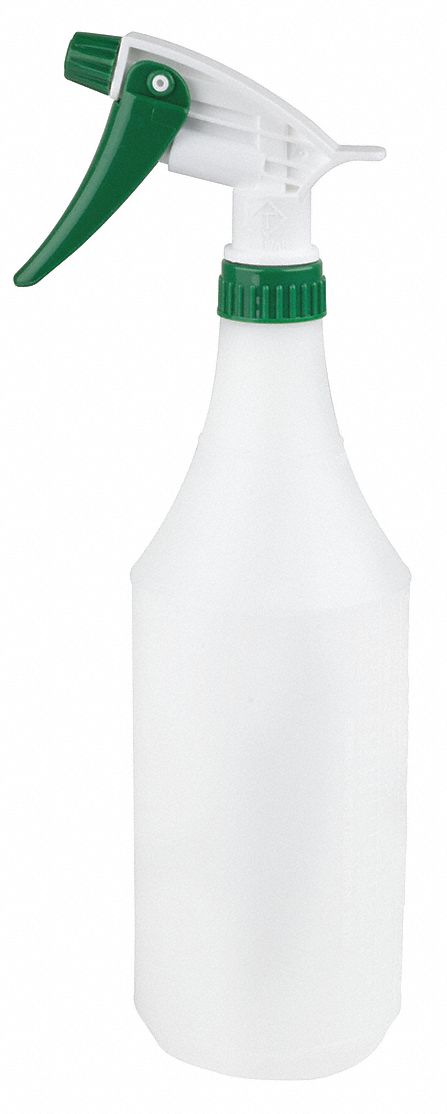 Top Brand White/Green HDPE Trigger Spray Bottle, 32 oz., 3 PK - 130296