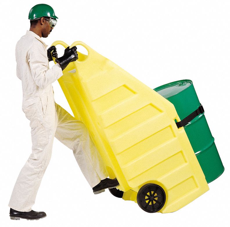 Enpac Indoor Drum Dispensing and Containment Dolly, 600 lb Spill Containment Load Capacity, 69 in Length - 5300-YE