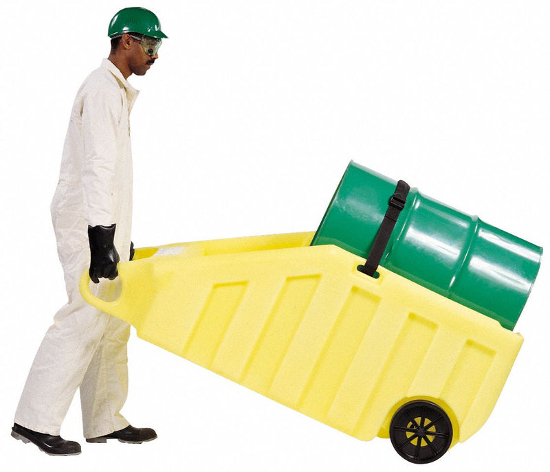 Enpac Indoor Drum Dispensing and Containment Dolly, 600 lb Spill Containment Load Capacity, 69 in Length - 5300-YE