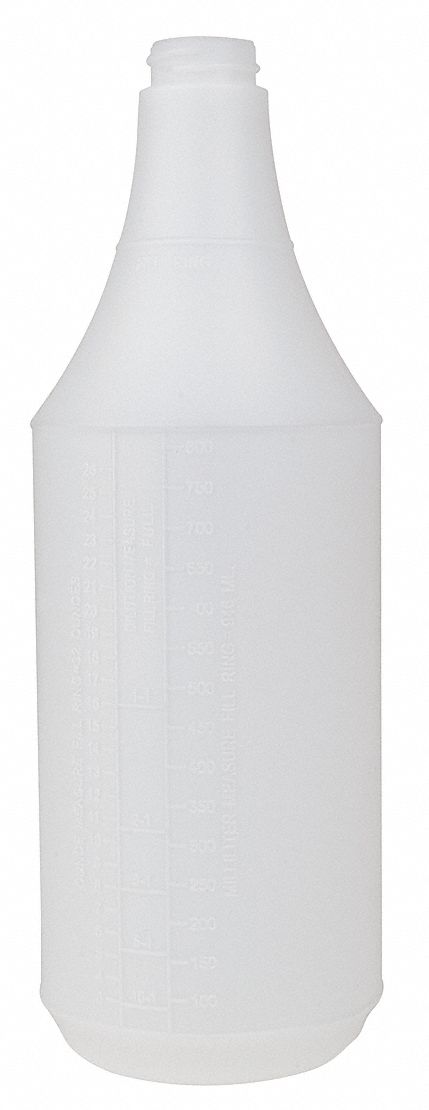 Top Brand Clear Plastic Graduated Bottle, 32 oz., 3 PK - 130295