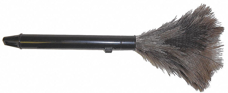 Tolco Retractable Duster, Ostrich Feathers Head Material, 14" Length, Fixed, Black - 280159