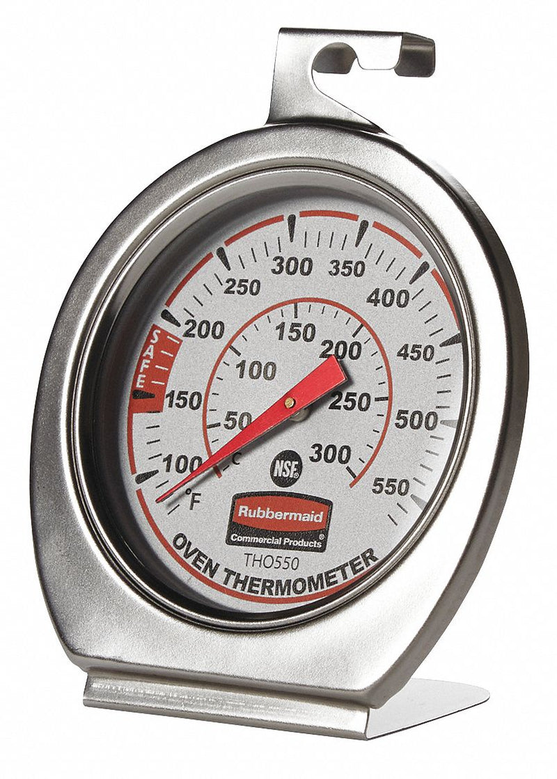 Rubbermaid Oven Thermometer, 60 to 580 Temp. Range (F), 20 to 300 Temp. Range (C), Analog - FGTHO550