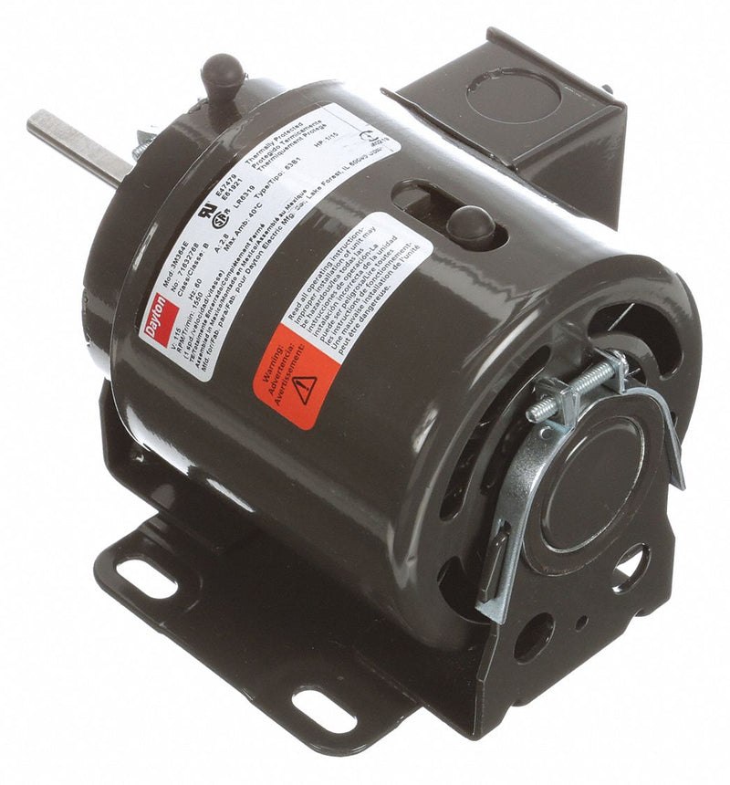 Dayton 1/15 HP, HVAC Motor, Shaded Pole, 1550 Nameplate RPM, 115 Voltage, Frame 3.3 - 71632768M