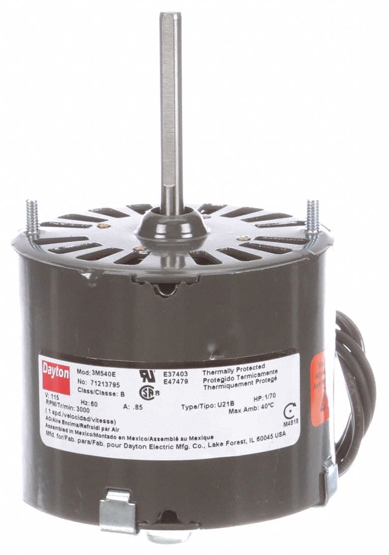 Dayton 1/70 HP, HVAC Motor, Shaded Pole, 3000 Nameplate RPM, 115 Voltage, Frame 3.3 - 71213795M