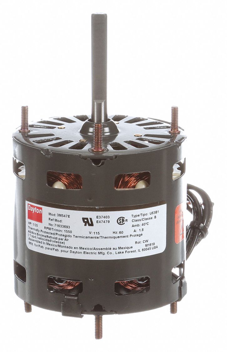 Dayton 1/20 HP, HVAC Motor, Shaded Pole, 1550 Nameplate RPM