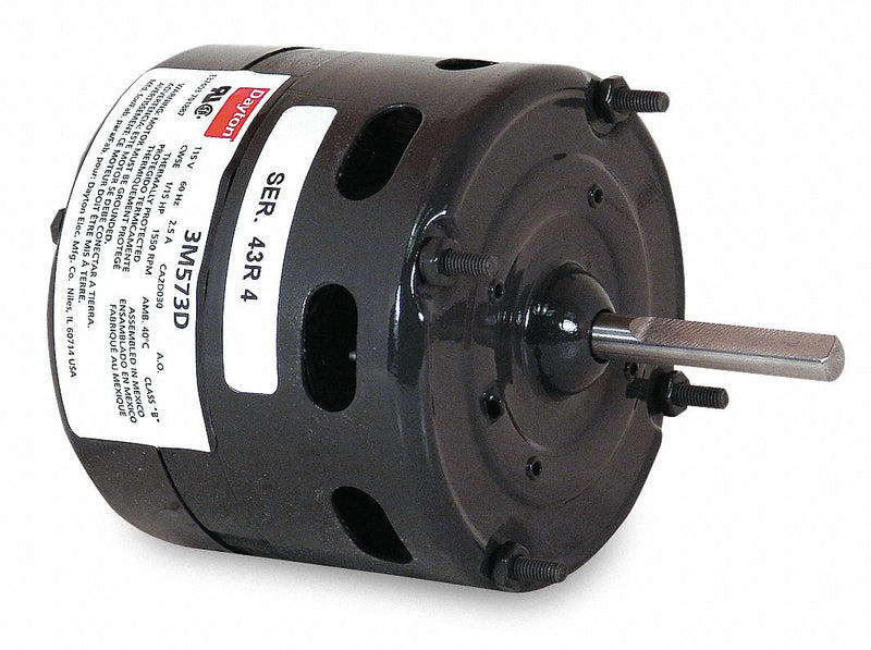 Dayton 1/15 HP, HVAC Motor, Shaded Pole, 1550 Nameplate RPM, 115 Voltage, Frame 4.4 - 3M573D