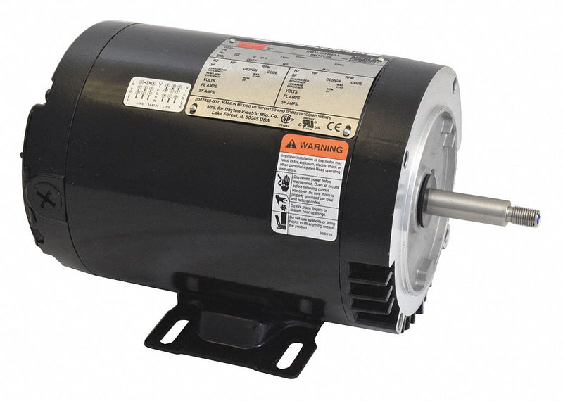 Dayton 3/4 HP Jet Pump Motor, 3-Phase, 3530/2910 Nameplate RPM, 208-230/460 Voltage, 56J Frame - 3N088