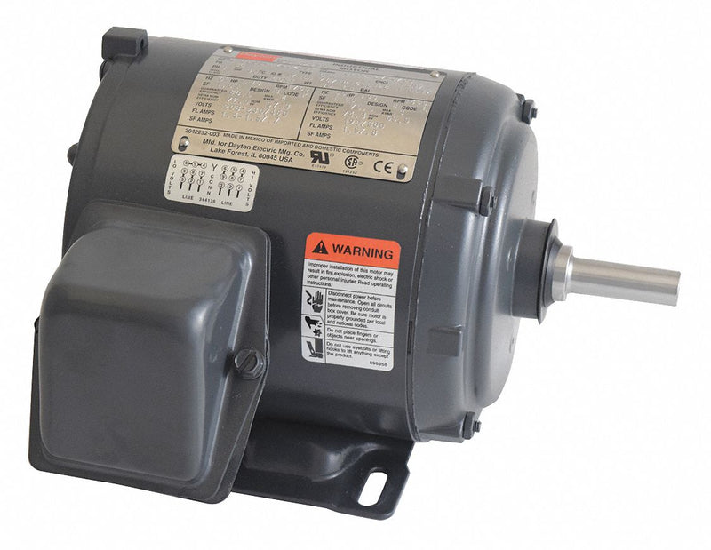 Dayton 3N694 - Mtr 3 Ph 1/3hp 1725 208-230/460 Eff 74.0