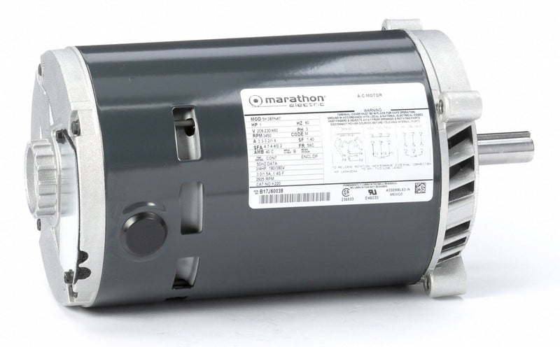 Marathon Motors 1 HP, General Purpose Motor, 3-Phase, 3450 Nameplate RPM, 230/460 Voltage, 56C Frame - 5K38PN47