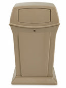 Rubbermaid 45 gal Square Trash Can, Plastic, Beige - FG917188BEIG