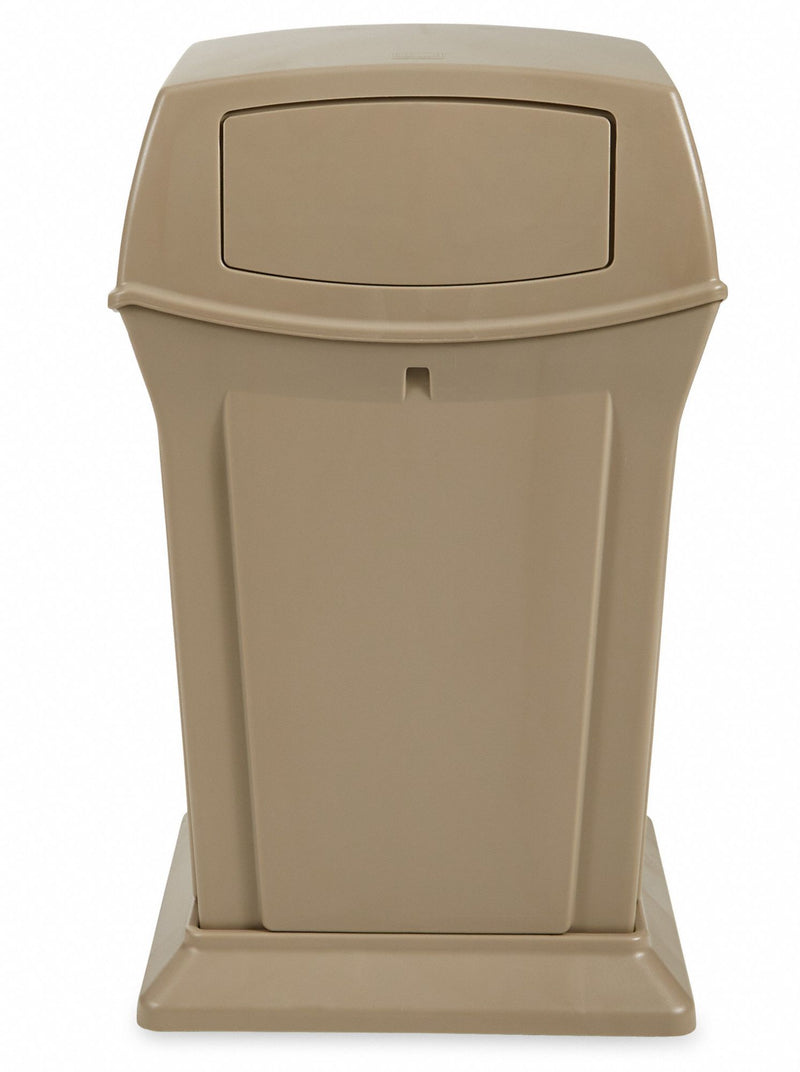 Rubbermaid 45 gal Square Trash Can, Plastic, Beige - FG917188BEIG
