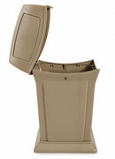 Rubbermaid 45 gal Square Trash Can, Plastic, Beige - FG917188BEIG